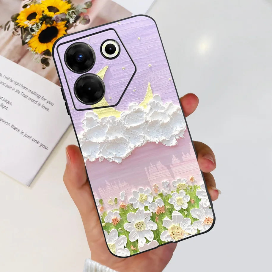 Samsung pinkish Floral cloud phone case