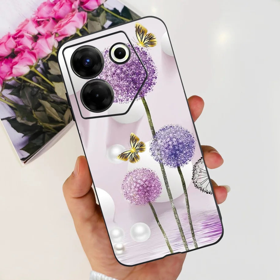 Pink and white floral design Samsung phone case.