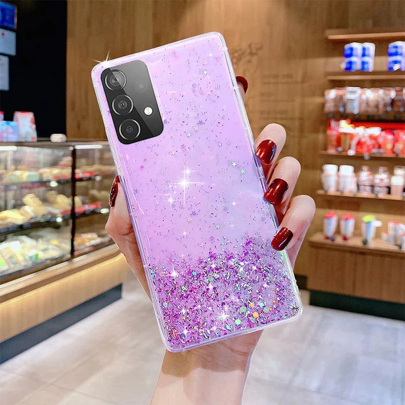 Neat glitter phone case for Tecno camon purple