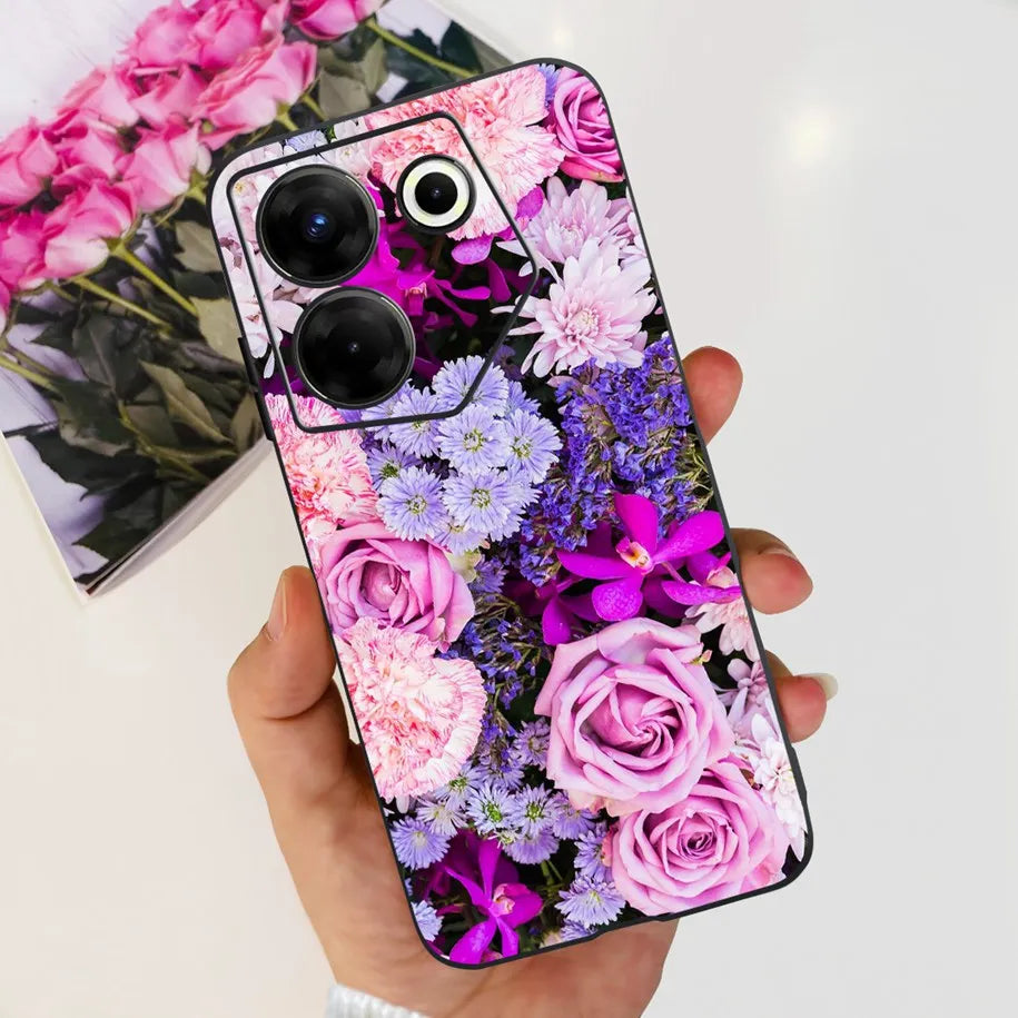 Samsung phone case pink roses floral pattern