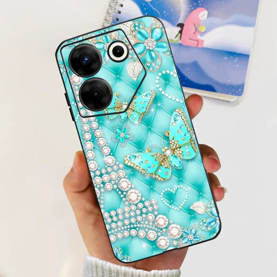 Samsung phone case turquoise butterflies spark