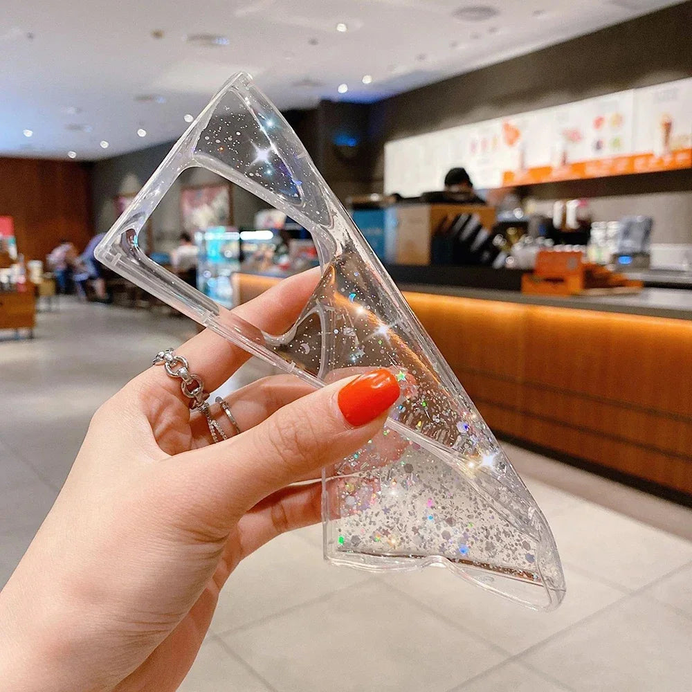 Transparent glitter phone case for Tecno Camon