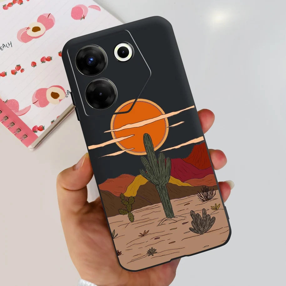 Black Samsung cover with cosmic galaxy nebula art, held in hand.