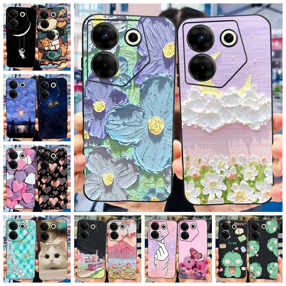 Collage of various colorful phone cases with different designs.